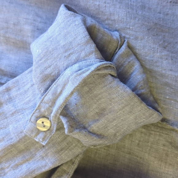 Blu No. 9 Linen Waterfall Cardigan Size XL Grey Pocketed Lagenlook - Picture 3 of 14